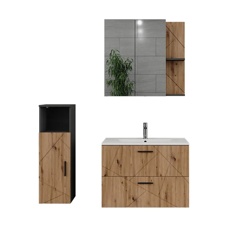 Top Prodej Koupelnový nábytek Irma Antracit/Artisan 4 díly Vicco