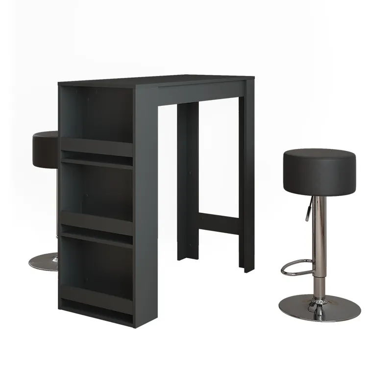 Oblíbený Stojací barový stůl se židlemi Repose Antracit 45 x 110 cm se 2 barovými stoličkami Vicco