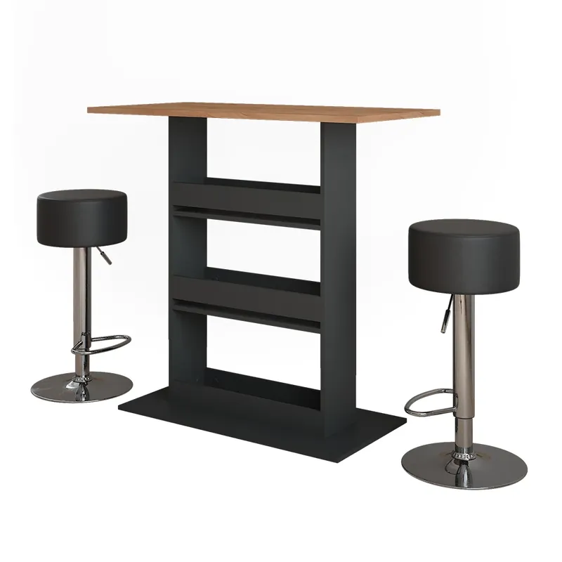 Kup Teď Barový stůl Repose Zlatý dub power/antracit 110 x 55 cm se 2 barovými stoličkami Vicco