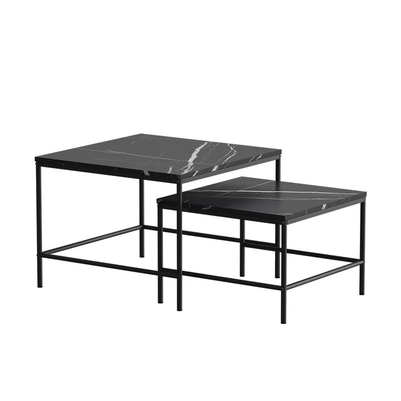 Vrácení Zdarma Stoleček kávový stolík Ramio Černý mramor 60 x 60 cm 2 díly Vicco