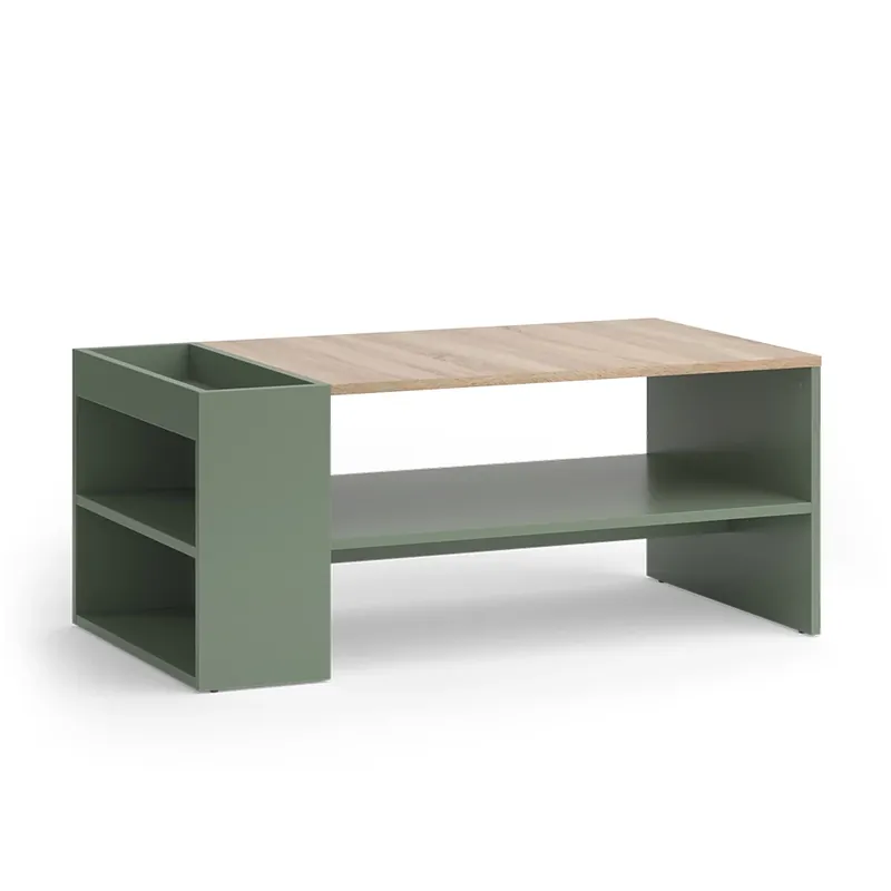 Novinka Vicco Konferenční stůl "Wido", Zelená, 100 x 55 cm s policemi