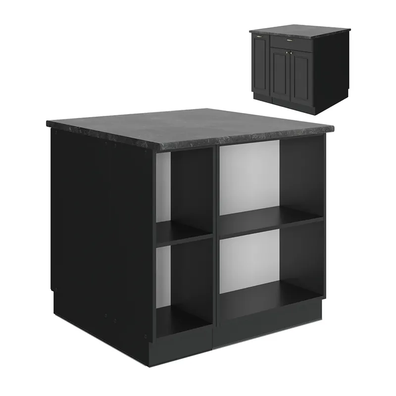 Kuchyňský ostrov Fame-Line Anthrazit-Gold Landhaus 90 cm bez pracovní desky Vicco Kup Teď