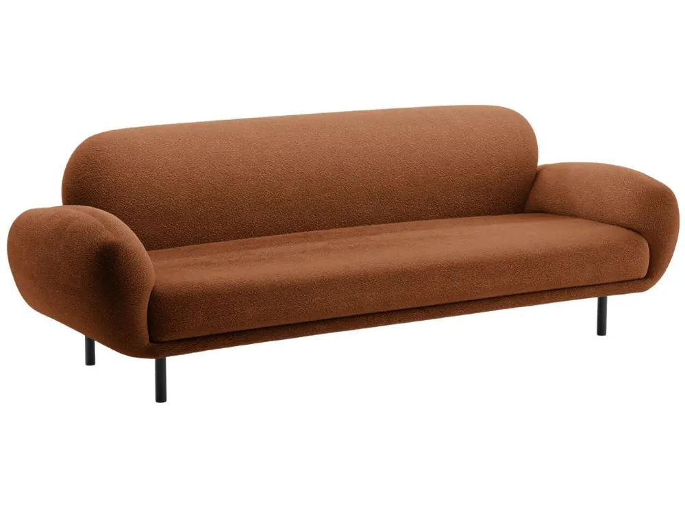 Terakotově oranžová bouclé trojmístná pohovka Poppy 208 cm Koupit Online