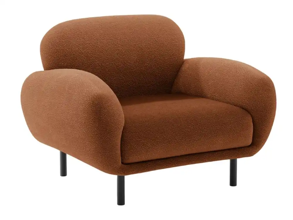 Nová Kolekce Terakotově oranžové bouclé křeslo Poppy