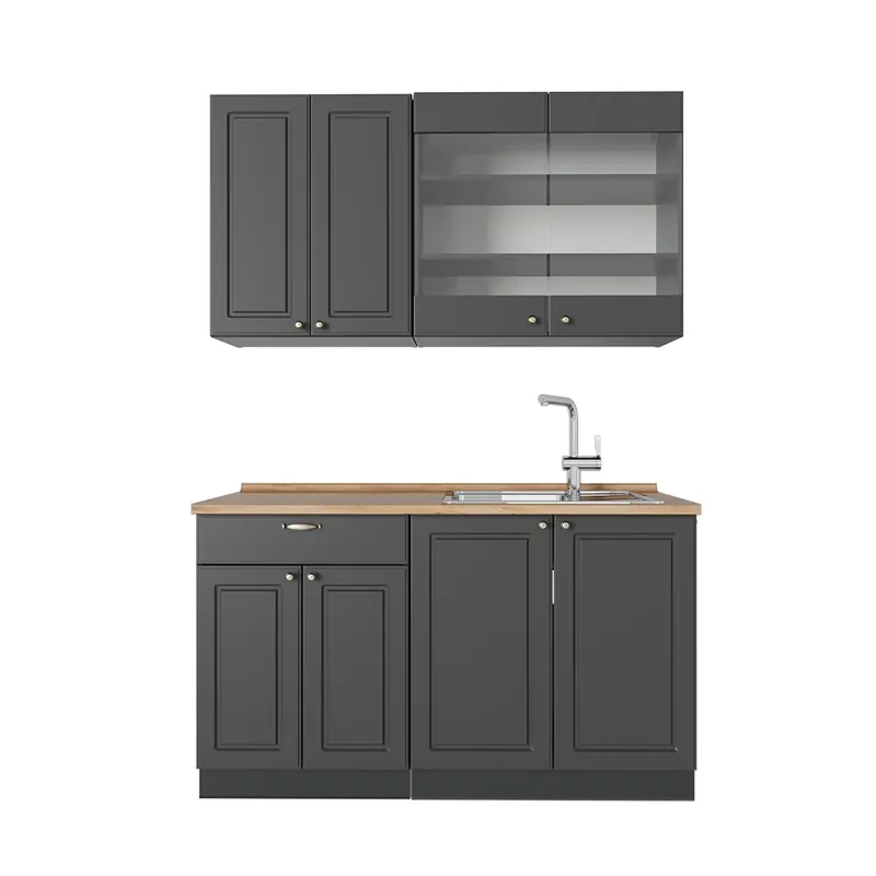 Jednotková kuchyně Fame-Line Anthrazit-Gold Landhaus 140 cm , PD Dub Vicco Výhodná Nabídka
