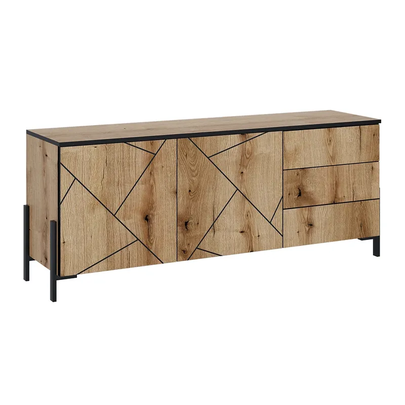 Nízký nábytek pod televizi Hatto Dub 150 x 60 cm s dvířky a zásuvkami Vicco Cenová Bomba