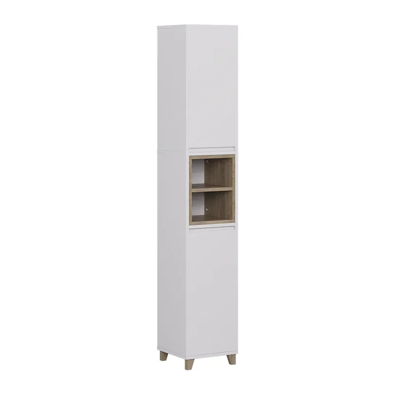 Speciální Cena Koupelnová skříňka Elnor Bílá/dub 30 x 170 cm se 2 dveřmi Vicco