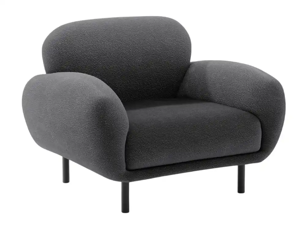 Kup Teď Tmavě šedé bouclé křeslo Poppy