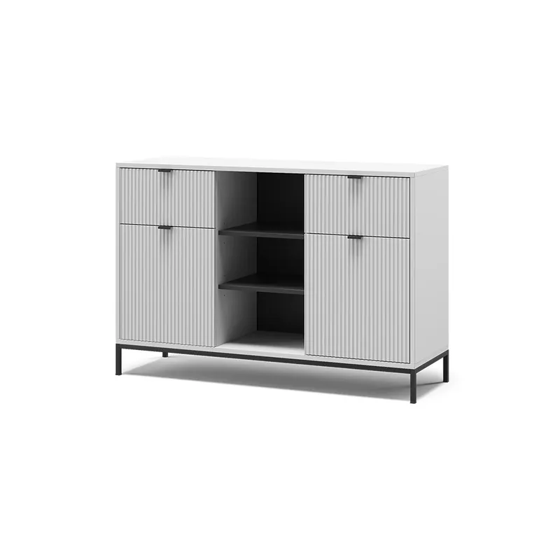 Kredenc Eliza Bílá 120 x 81.2 cm se 2 zásuvkami a 2 dvířky Vicco Vysoce Kvalitní