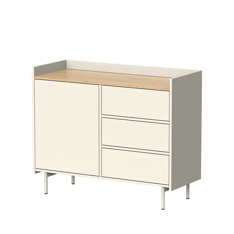 Kredenc Velina Krémová 100 x 82 cm se 3 zásuvkami a 1 dvířky Vicco Nejprodávanější