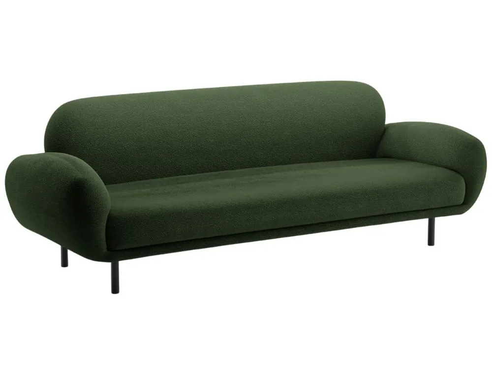 Zlevněný Zelená bouclé trojmístná pohovka Poppy 208 cm