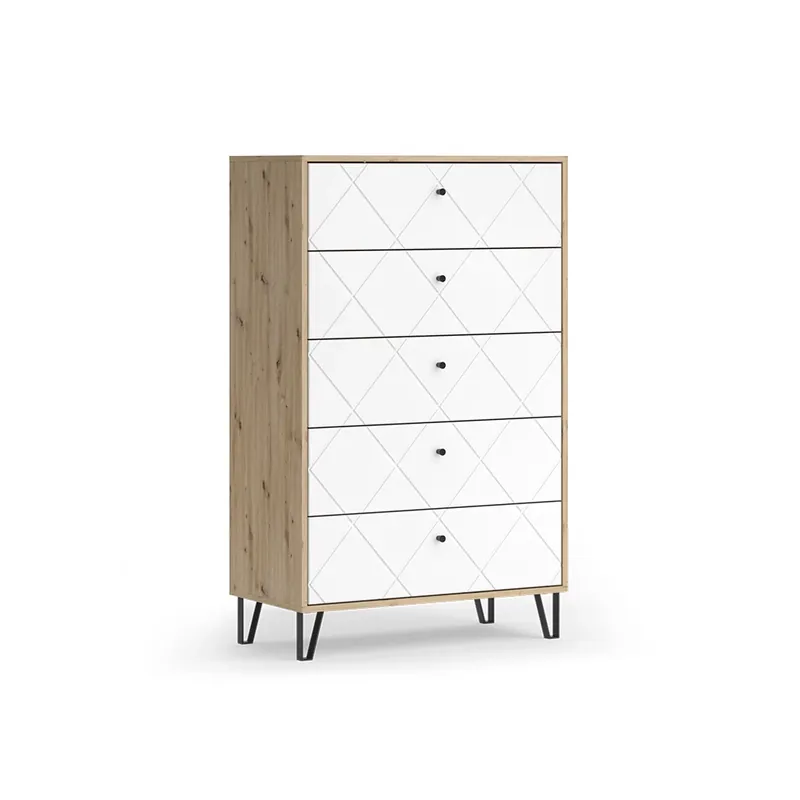 Kredenc Nizza Řemeslný dub 80.2 x 127.4 cm s 5 zásuvkami Vicco Nová Kolekce