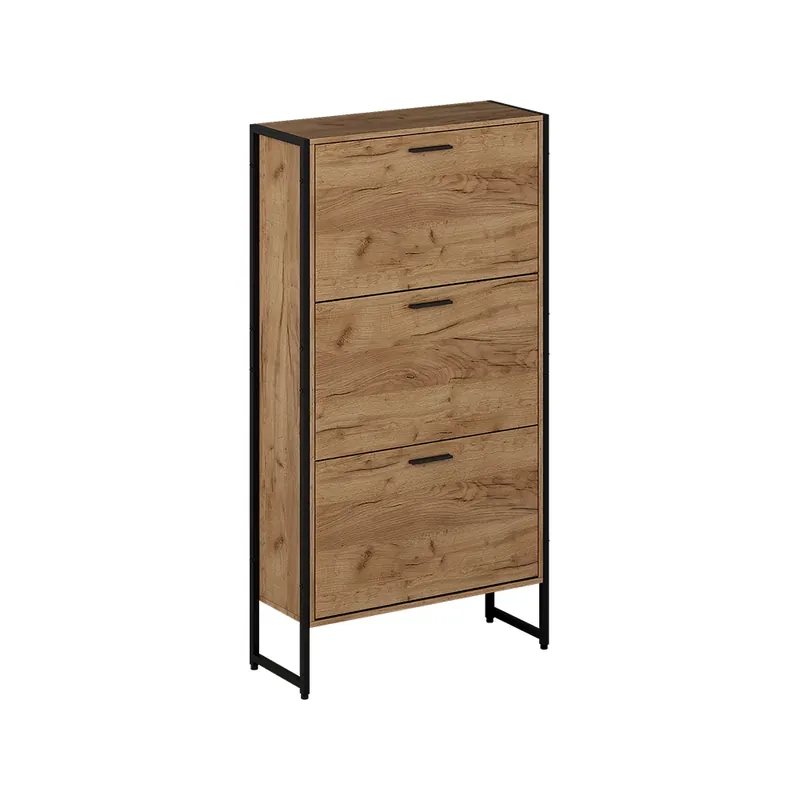 Ihned K Objednání Botník na boty Folda Dub Goldkraft/černá 63 x 119 cm se 3 výklopnými přihrádkami Vicco