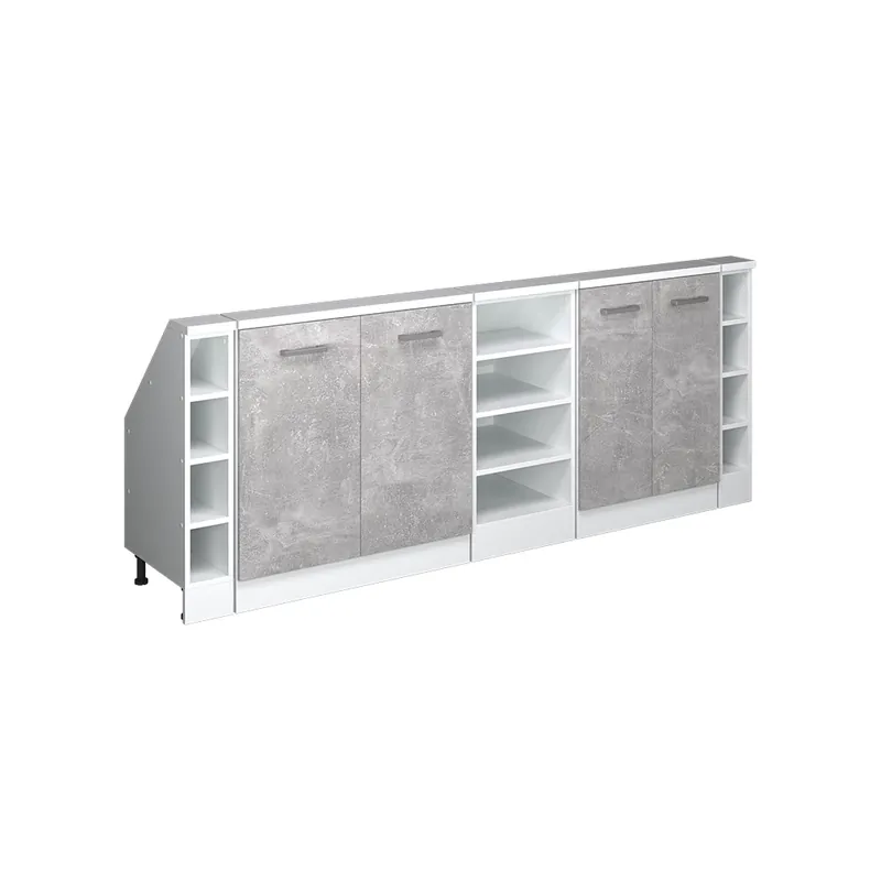 Finální Výprodej Kuchyňská skříňka pod šikmou střechu R-Line Beton 210 cm Sada 5 kusů Vicco