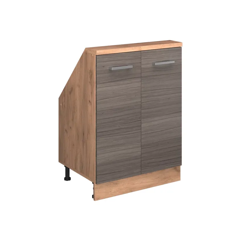 Cenový Hit Kuchyňská skříňka pod šikmou střechu R-Line Ušlechtilá šedá 60 cm se 2 dvířky Vicco