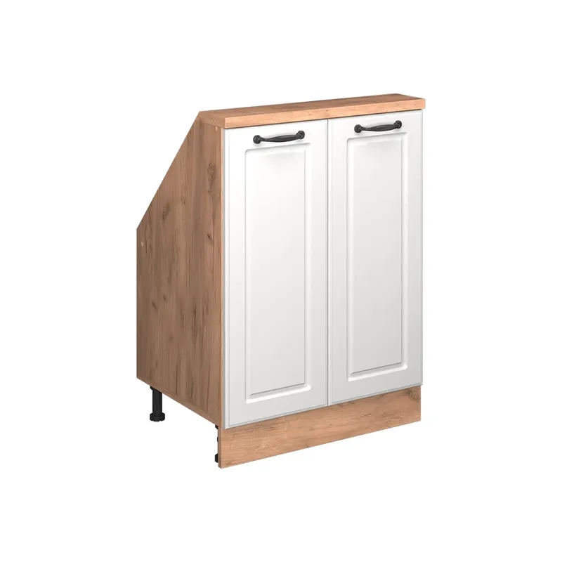 Kuchyňská skříňka pod šikmou střechu R-Line Bílý venkovský dům 60 cm se 2 dvířky Vicco Must-Have