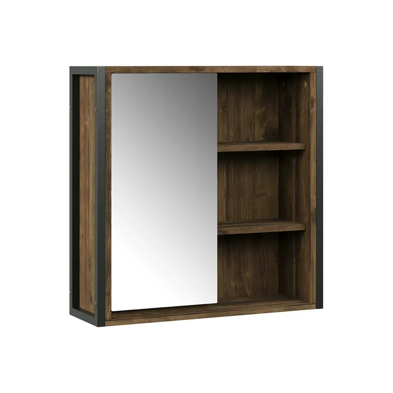 Akční Cena Koupelnová zrcadlová skříňka Naola Dub/černá 62.2 x 62.5 cm s 1 zrcadlovými dveřmi Vicco