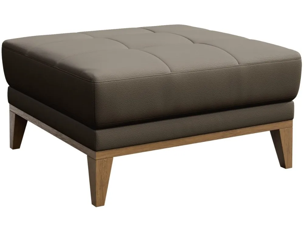 Levný Světle hnědá kožená podnožka MESONICA Musso Tufted