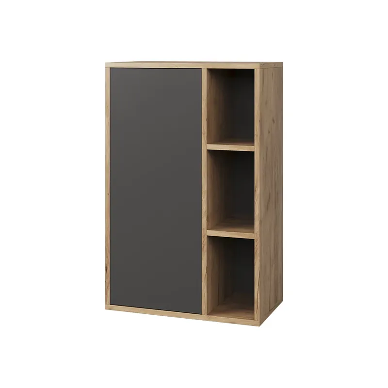 Stěnová police Berno Zlatý dub power/antracit 50.1 x 78.4 cm se 2 uzavřenými přihrádkami Vicco Koupit Online