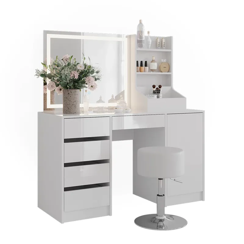 Must-Have Toaletní stolek Sherry Bílá/bílý vysoký lesk 128.2 cm 4 díly Vicco