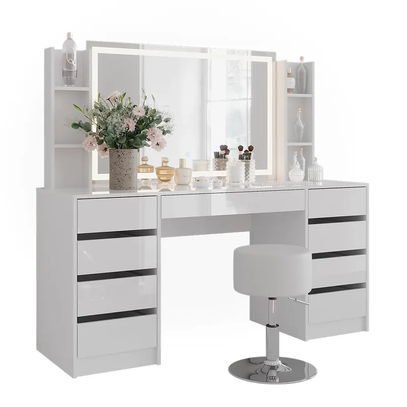 Toaletní stolek Sherry Bílá/bílý vysoký lesk 158.2 cm 5 dílů Vicco Tovární Cena