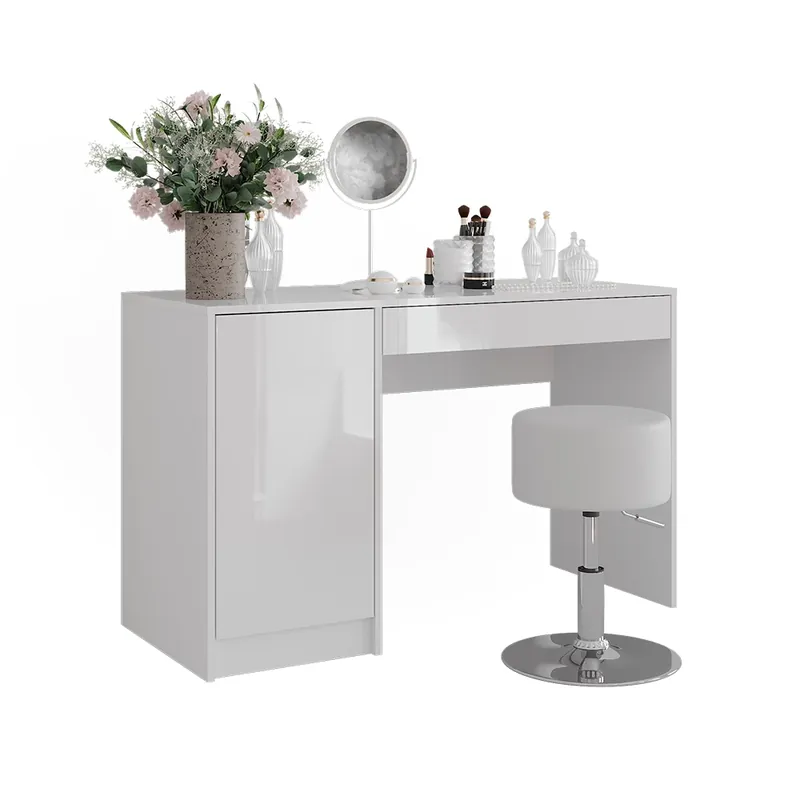 Kup Teď Toaletní stolek Sherry Bílá/bílý vysoký lesk 119.8 cm se stolicí Vicco