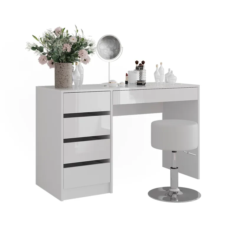 Toaletní stolek Sherry Bílá/bílý vysoký lesk 119.8 cm se stolicí Vicco Must-Have