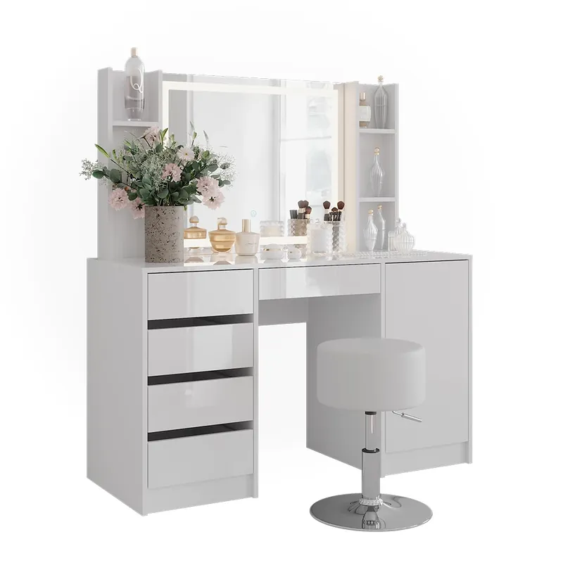Must-Have Toaletní stolek Sherry Bílá/bílý vysoký lesk 128.2 cm 5 dílů Vicco