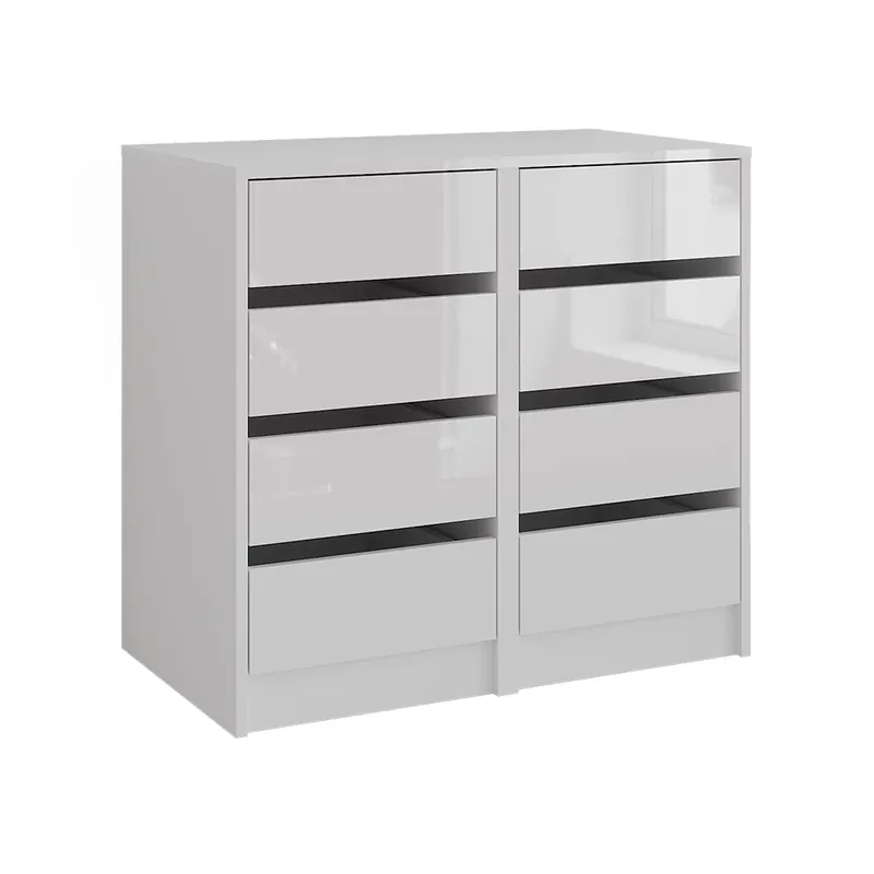 Výprodej Kredenc Sherry Bílá/bílý vysoký lesk 80.2 x 76 cm Sada 2 kusů Vicco