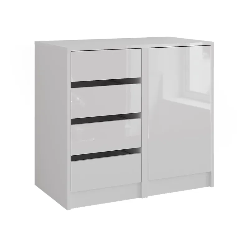 Kredenc Sherry Bílá/bílý vysoký lesk 80.2 x 76 cm 3 díly Vicco Aktuální