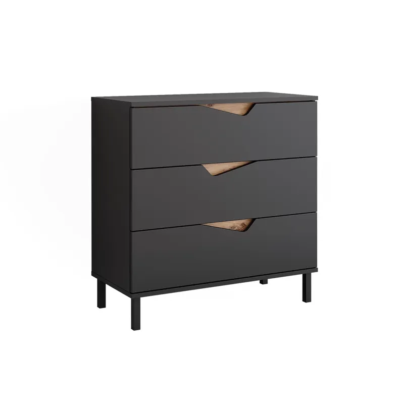 Kredenc Marelle Antracit/Artisan 80 x 81.2 cm se 3 zásuvkami Vicco Must-Have