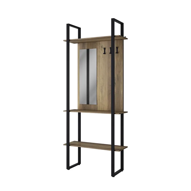 Omezená Nabídka Šatní skříň Livi Antracit 90 x 215 cm s háčkem a zrcadlem Vicco