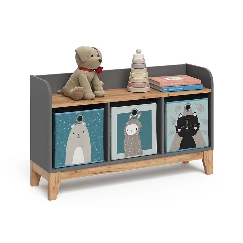 Rychlé Dodání Vitalispa Dětská lavice "Malia", Grey/Artisan, 107.2 x 63.8 cm