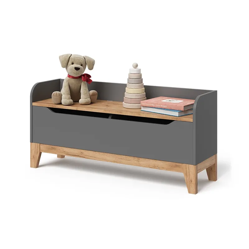 Vitalispa Komoda na hračky "Malia", Grey/Artisan, 107.2 x 50 cm se sedadlem Doprava Zdarma
