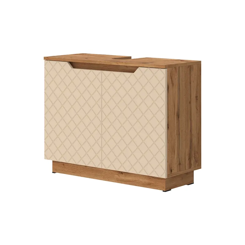 Rychlé Dodání Základní skříňka pod umyvadlo Lotta Dub/kašmír se strukturou dlaždic 79.6 x 62.1 cm se 2 dveřmi Vicco