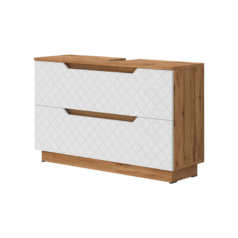 Expresní Doručení Dolní skříňka pod dřez Lotta Dub/bílá se strukturou dlaždic 99.4 x 62.5 cm se 2 zásuvkami Vicco
