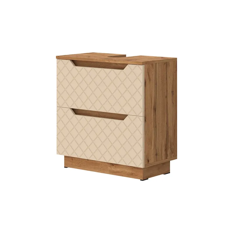 Finální Výprodej Dolní skříňka pod dřez Lotta Dub/kašmír se strukturou dlaždic 59.8 x 62.5 cm se 2 zásuvkami Vicco