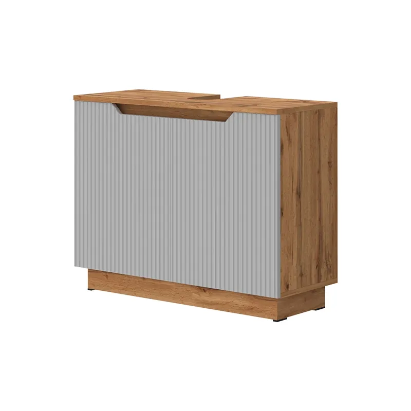 Základní skříňka pod umyvadlo Lotta Dubový/šedý pruhovaný 79.6 x 62.1 cm se 2 dveřmi Vicco Bezpečná Platba