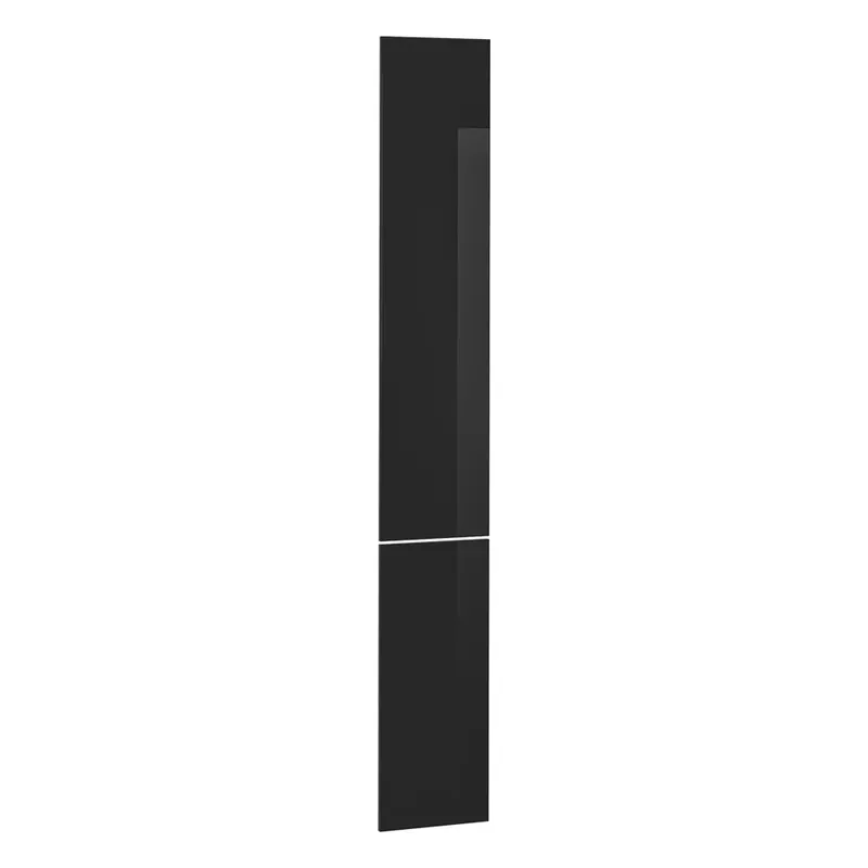 Nová Kolekce Kuchyňská dvířka R-Line Černý vysoký lesk 29.6 x 196 cm nábytková čela pro vysokou výsuvnou skříň Vicco