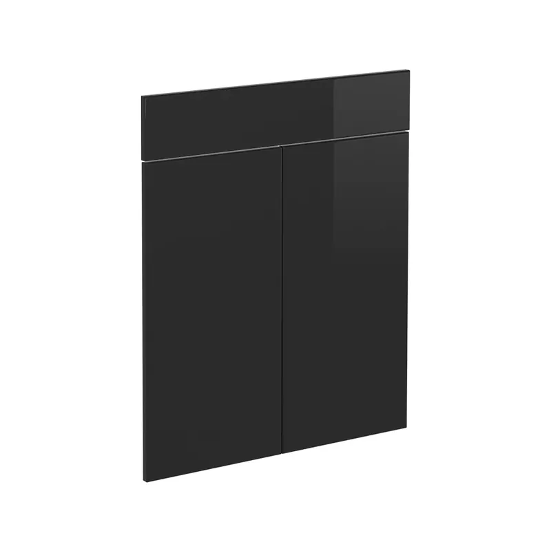 Speciální Cena Kuchyňská dvířka R-Line Černý vysoký lesk 59.6 x 70.8 cm nábytková čela pro spodní skříňku se zásuvkami Vicco