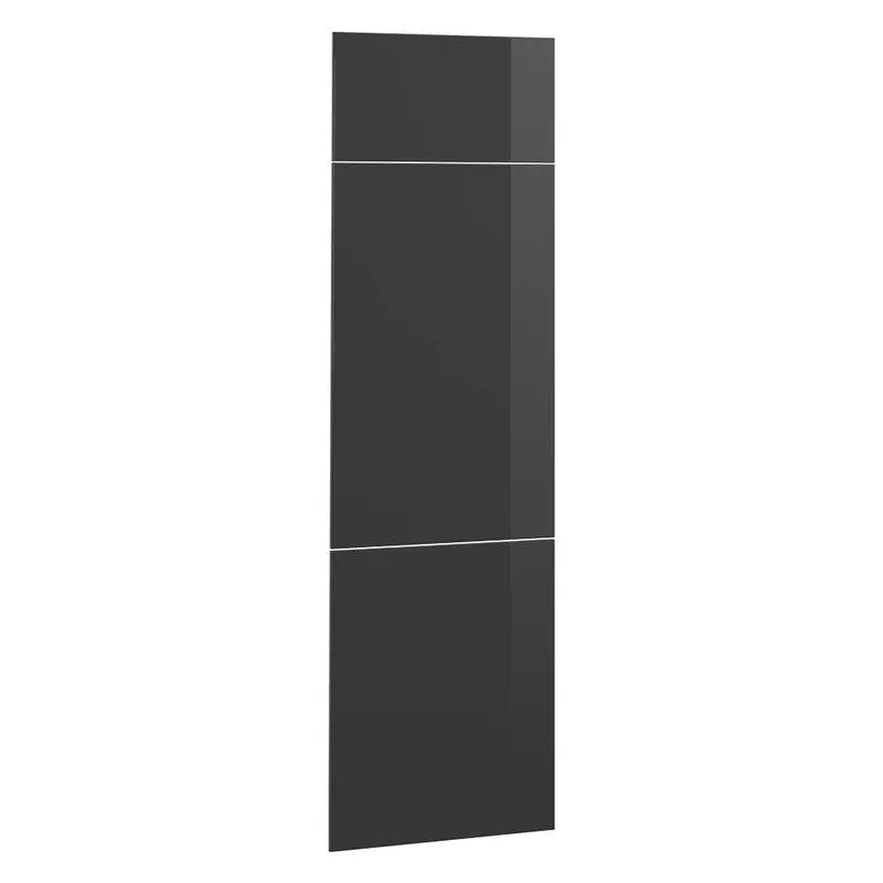 Rychlé Dodání Kuchyňská dvířka R-Line Antracitový vysoký lesk 59.6 x 196 cm nábytková čela pro skříň k vestavné lednici Vicco