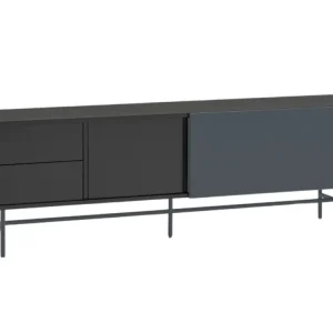 Antracitově šedý lakovaný TV stolek Teulat Nube 180 x 40 cm Omezená Nabídka