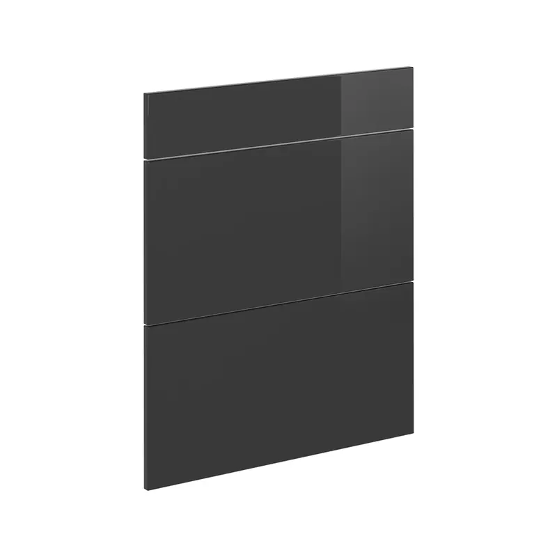 Kuchyňská dvířka R-Line Antracitový vysoký lesk 59.6 x 71.3 cm nábytková čela pro spodní skříňku se zásuvkami Vicco Nová Kolekce