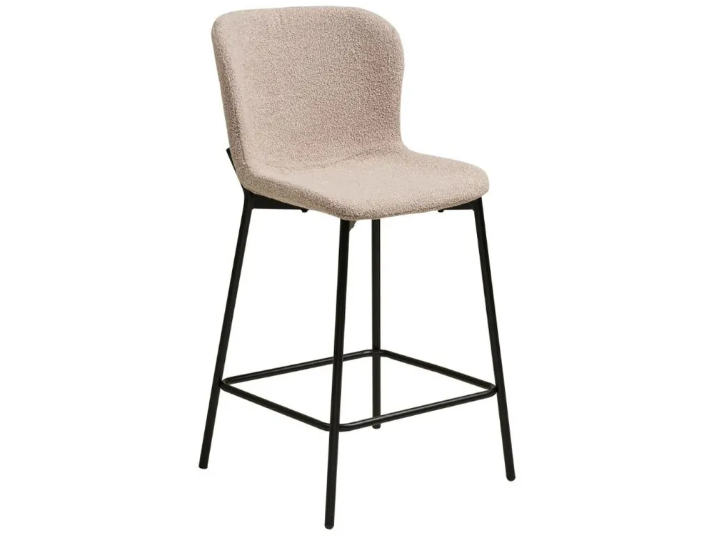 Béžová bouclé barová židle Maceda 65 cm Horká Nabídka