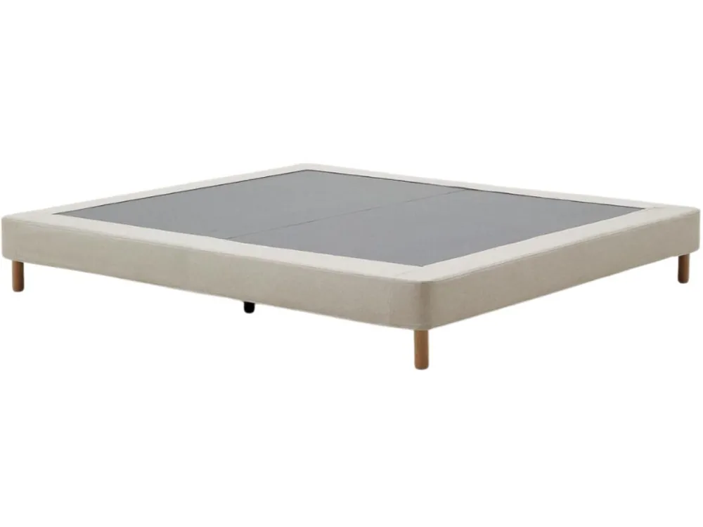Značkový Béžová čalouněná dvoulůžková postel Ofelia 150 x 190 cm