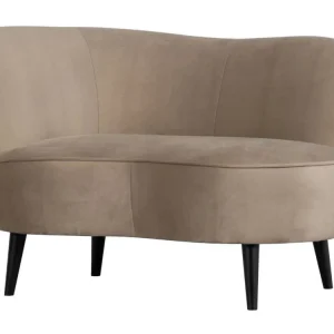 Akce Béžové sametové lounge křeslo Norma 112 cm, levé