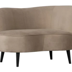 Značkový Béžové sametové lounge křeslo Norma 112 cm, pravé