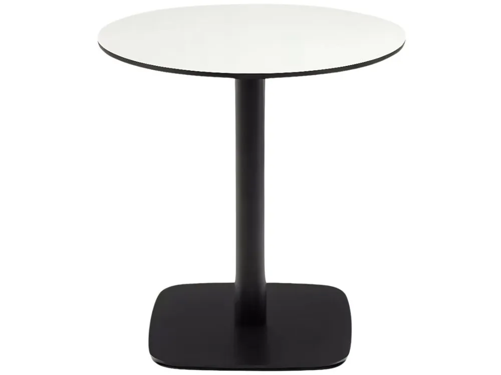 Bílý bistro stolek Kave Home Dina 68 cm s černou podnoží Doprava Zdarma