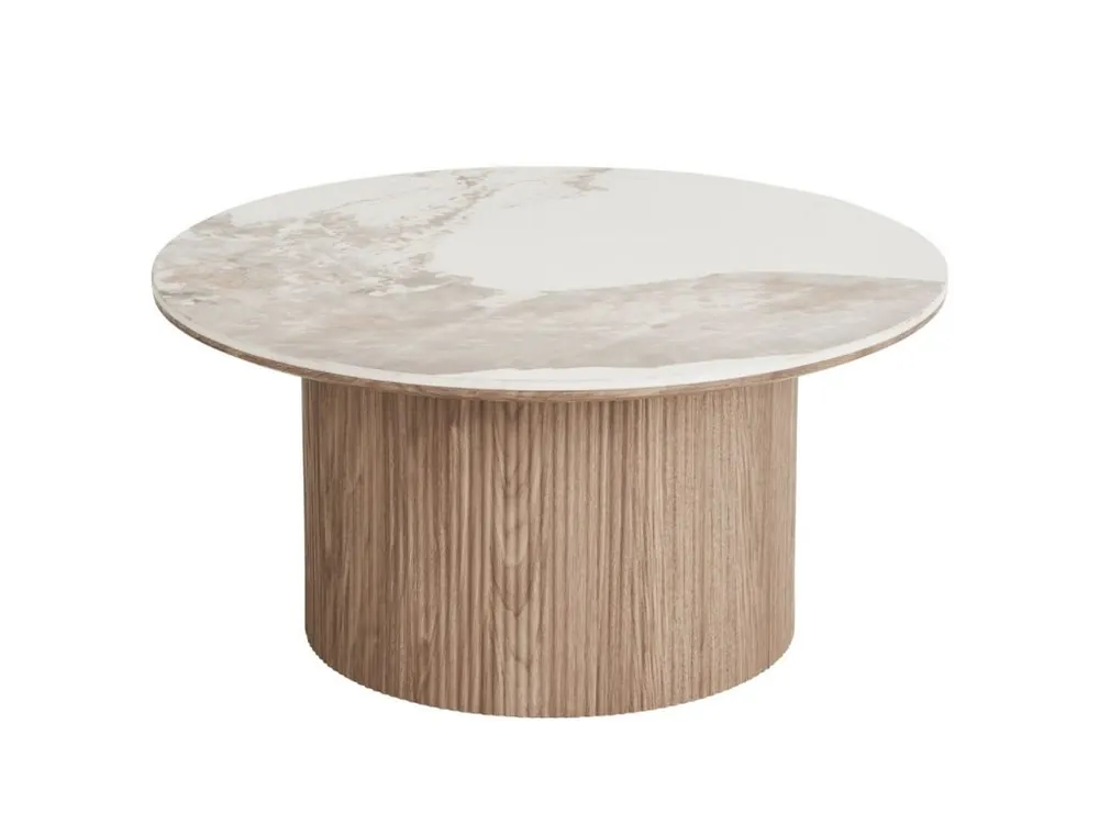Bílý keramický konferenční stolek Athens 80 cm Oblíbený