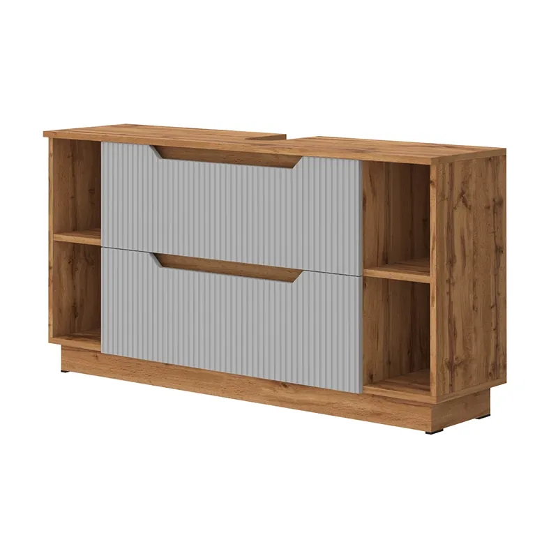 Dolní skříňka pod dřez Lotta Dubový/šedý pruhovaný 119.2 x 62.5 cm se 2 zásuvkami Vicco Kup Teď